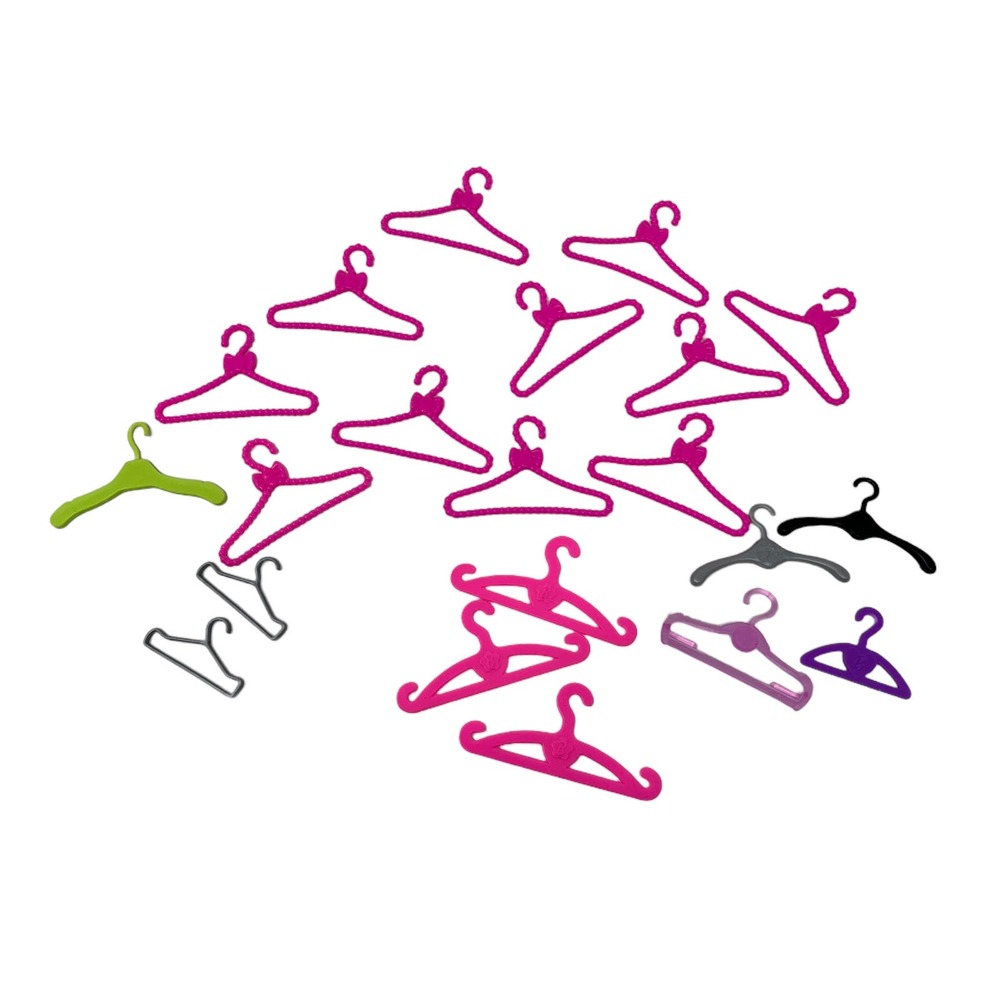 Barbie Hangers Lot of 20‎ Top Hangers. Pink Purple, Green White